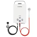 CAMPLUX Propane Portable Water Heater 1.58 GPM, On Demand Tankless Water Heater Gas, White,BW158