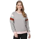 Campus Sutra Cotton Women High Neck Sweatshirt