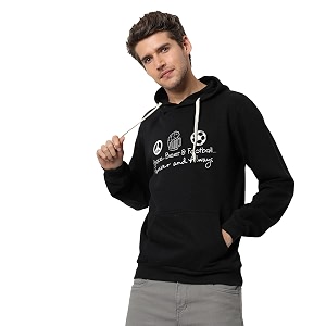 cahoot men39s pullover hoodie with contrast drawstring for casual wear  hooded neck  long sleeve  pull on closure  cotton sweatshirt crafted with comfort fit for everyday wear