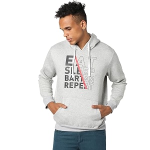 cahoot men39s pullover hoodie with contrast drawstring for casual wear  hooded neck  long sleeve  pull on closure  cotton sweatshirt crafted with comfort fit for everyday wear