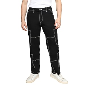 CAHOOT Mens Stitched Cargo Denim Jeans for