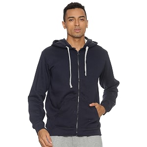 CAHOOT Mens Zip-Front Hoodie with Contrast Drawstring