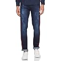 CAHOOT Mens Classic Blue Dark-Washed Distressed Side