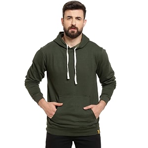 Campus Sutra Mens Cotton Hooded Neck Sweatshirt