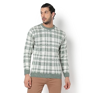 campus sutra nylon men round neck sweater