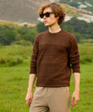 CAHOOT Self Design Round Neck Casual Men Brown Sweater