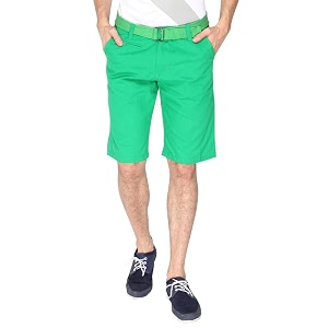 Campus Sutra Solid Mens Chino Shorts-Green