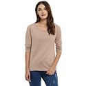 PINACOLADA Women39s Solid Beige Crew Neck Long