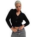 PINACOLADA Women39s Solid Ribbed Cropped CardiganFor Casual