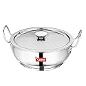 Camro Kadhai Induction Bottom with Lid 5 Liters | Gas Stove Compatible | Cookware kadhai | Kadhai for Deep Frying | Kadai for Cooking Stainless Steel | Dishwasher Safe