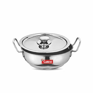 camro non stick kadhai with lid 12 no 2 liters  gas stove compatible  dishwasher safe  15years of innovation and quality