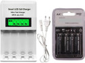 Camstuffs camera flashlight battery cell (3000 Mah) with lcd display charger (white) combo  Camera Battery Charger