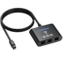 CAMWAY Digital Optical Audio Splitter 1 in 3 Out,Built-in Fiber Optic Cable