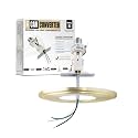 The Can Converter R1 Recessed Can Light Conversion Kit w/ 8¼" Steel Beveled Ceiling Medallion - Home Improvement for 4", 5" &amp; 6" Cans, Fan &amp; Light Fixture Converter Kit, UL Certified, Brushed Brass