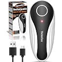 Can Opener Electric, Rechargeable One Press Automatic Can Opener, Side Cut Smooth Edge Hands Free, Fits All Can Sizes, Safe Kitchen Gadget Easy Use Tool for Seniors with Arthritis, Quick Open (Black)