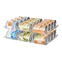 Can Organizer for Pantry, 2 Tier Stackable Rolling Can Storage Rack