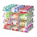 Can Organizer for Pantry, 4 Tier Stackable Rolling Can Storage Rack