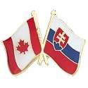 Canada Canadian National Flag Crossed Flags Friendship Love Alliance Allies 1"" Enamel Pin (Slovakia/Slovakian)