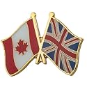 Canada Canadian National Flag Crossed Flags Friendship Love Alliance Allies 1"" Enamel Pin (United Kingdom UK/British)