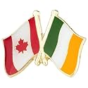 Canada Canadian National Flag Crossed Flags Friendship Love Alliance Allies 1" Enamel Pin
