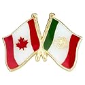Canada Canadian National Flag Crossed Flags Friendship Love Alliance Allies 1" Enamel Pin