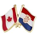 Canada Canadian National Flag Crossed Flags Friendship Love Alliance Allies 1"" Enamel Pin (Croatia/Croatian)