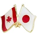 Canada Canadian National Flag Crossed Flags Friendship Love Alliance Allies 1" Enamel Pin