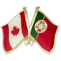 Canada Canadian National Flag Crossed Flags Friendship Love Alliance Allies 1" Enamel Pin
