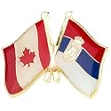 Canada Canadian National Flag Crossed Flags Friendship Love Alliance Allies 1" Enamel Pin