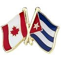 Canada Canadian National Flag Crossed Flags Friendship Love Alliance Allies 1"" Enamel Pin (Cuba/Cuban)