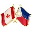 Canada Canadian National Flag Crossed Flags Friendship Love Alliance Allies 1"" Enamel Pin (Philippines/Filipino)