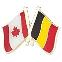 Canada Canadian National Flag Crossed Flags Friendship Love Alliance Allies 1"" Enamel Pin (Belgium/Belgian)