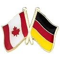 Canada Canadian National Flag Crossed Flags Friendship Love Alliance Allies 1" Enamel Pin