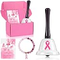 Canchiing 4 Pcs Breast Cancer Bell Ringing Gift Chemo Survivor Ornament