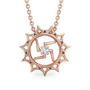 candere by kalyan jewellers bis hallmark gold and cubic zirconia religious pendant for women