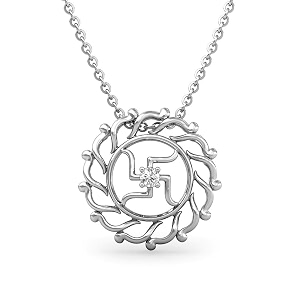 candere by kalyan jewellers bis hallmark gold and cubic zirconia religious pendant for women