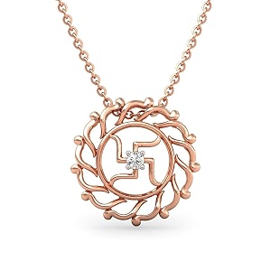 candere by kalyan jewellers bis hallmark gold and cubic zirconia religious pendant for women