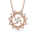 Candere by Kalyan Jewellers BIS Hallmark Gold and Cubic Zirconia Religious Pendant for Women