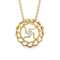 CANDERE by Kalyan Jewellers BIS Hallmark Gold and Cubic Zirconia Religious Pendant for Women