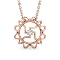 Candere by Kalyan Jewellers BIS Hallmark Gold and Cubic Zirconia Religious Pendant for Women
