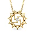 CANDERE by Kalyan Jewellers BIS Hallmark Gold and Cubic Zirconia Religious Pendant for Women