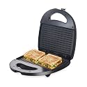 Candes Crisp Sandwich Griller, 750 W with 2 Slices Non-Stick Fixed Plates for Sandwiches at Home with 1 Year Warranty (Black &amp; Silver)