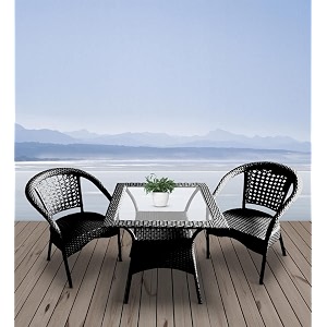 candid home premium d-8 gardenbalconyterrace patio seating chair and table set outdoor furniture 2 chair 1 table black square