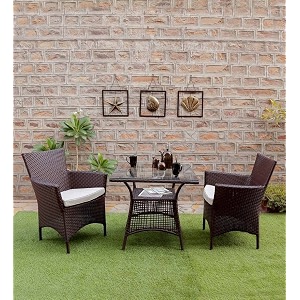 candid home premium d-8 gardenbalconyterrace patio seating chair and table set outdoor furniture 4 chair 1 table d-43 brownbeige