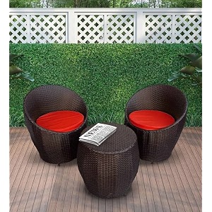 candid home premium d-8 gardenbalconyterrace patio seating chair and table set outdoor furniture 2 chair 1 table nest model blackred