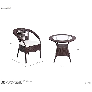 candid home premium d-8 gardenbalconyterrace patio seating chair and table set outdoor furniture 2 chair 1 table browncream