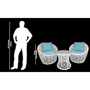 candid home premium d-8 gardenbalconyterrace patio seating chair and table set outdoor furniture 2 chair 1 table nest model makda white  skyblue