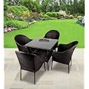 Candid Home Premium D-8 Garden/Balcony/Terrace Patio Seating Chair and Table Set Outdoor Furniture (4 Chair 1 Table, D-15 Black)