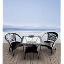 Candid Home Premium D-8 Garden/Balcony/Terrace Patio Seating Chair and Table Set Outdoor Furniture (2 Chair 1 Table, Black Square)