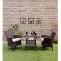 Candid Home Premium D-8 Garden/Balcony/Terrace Patio Seating Chair and Table Set Outdoor Furniture (4 Chair 1 Table, D-43 Brown+Beige)